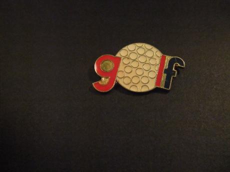 Golf, (golfbal) met gekleurde letters